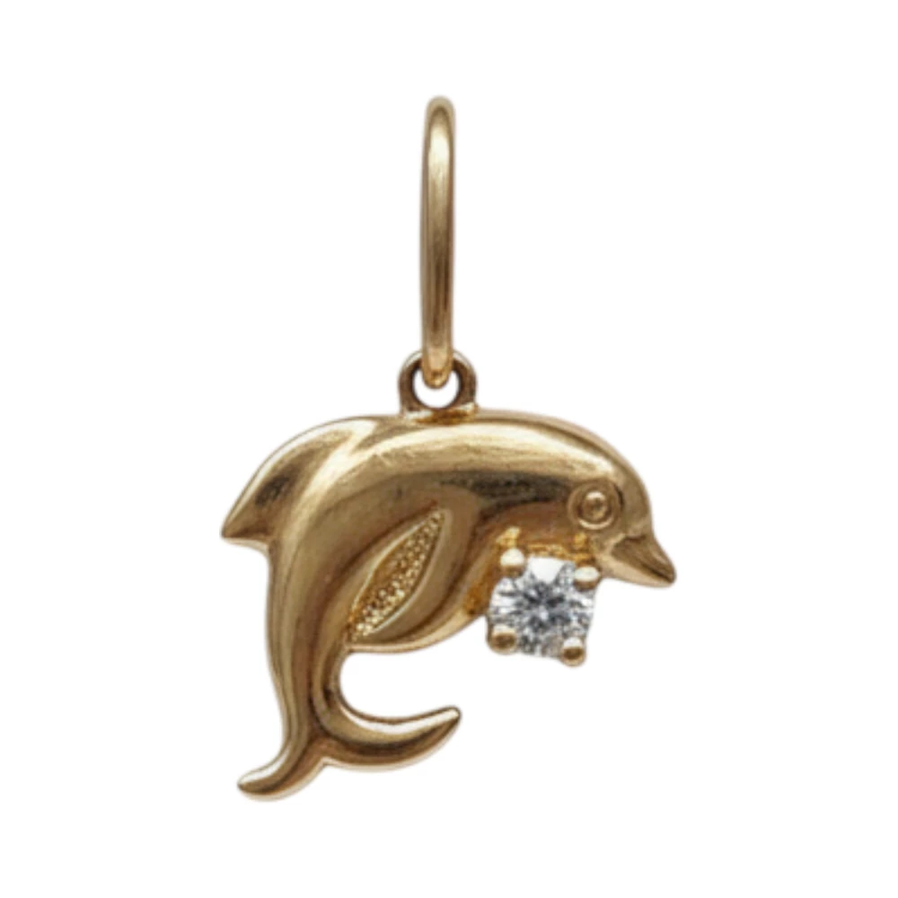 Подвес с фианитом из красного золота 585 пробы