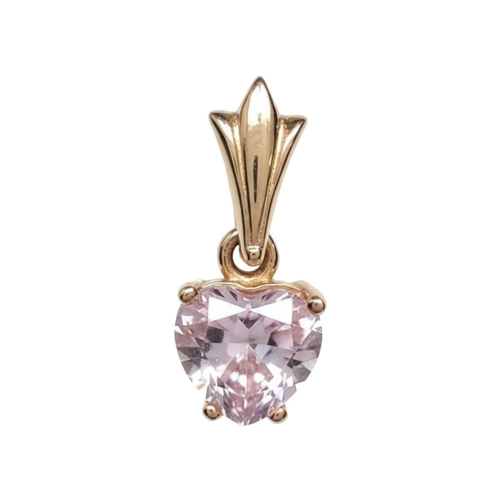 Подвес с фианитом из красного золота 585 пробы