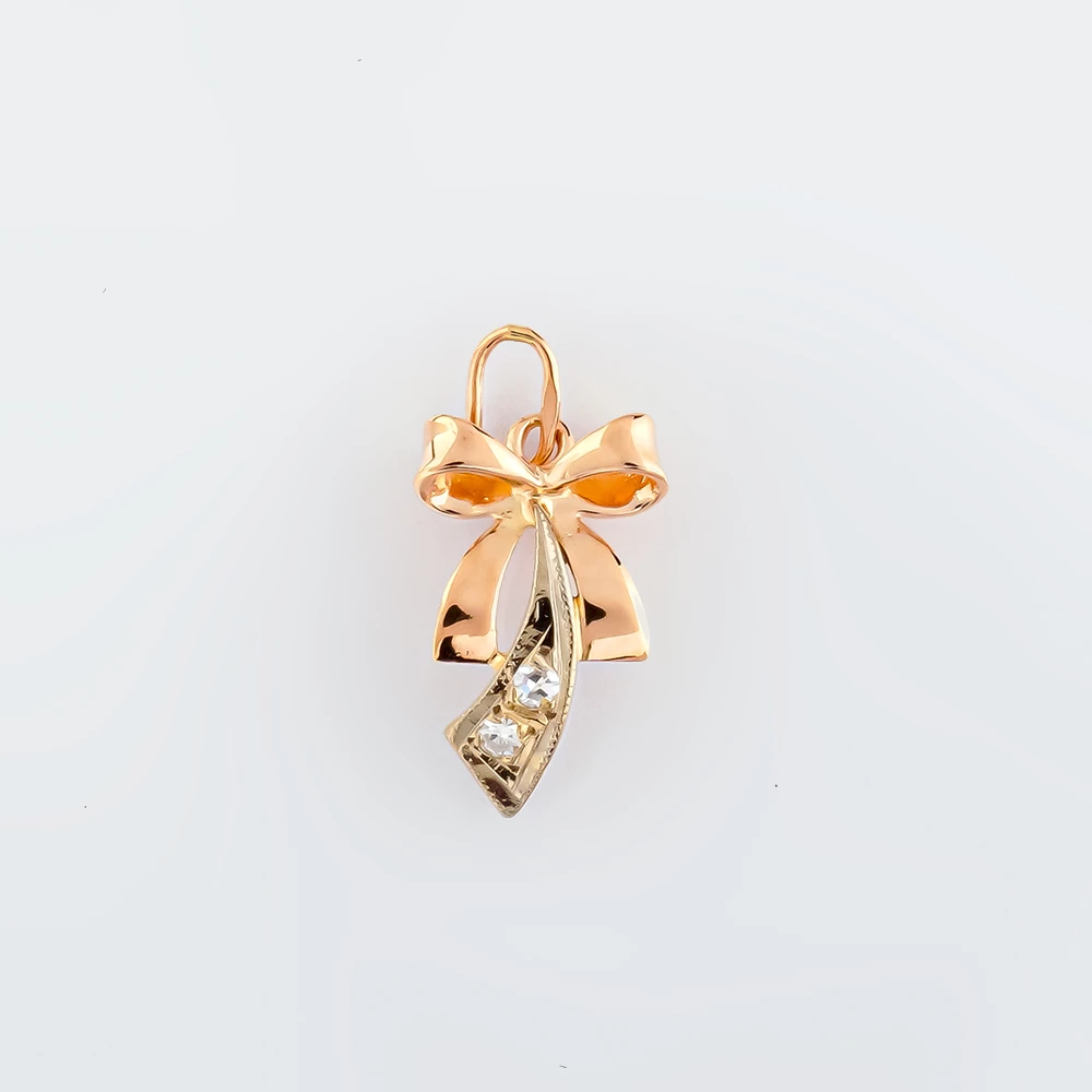 Подвес с бриллиантом из красного золота 585 пробы