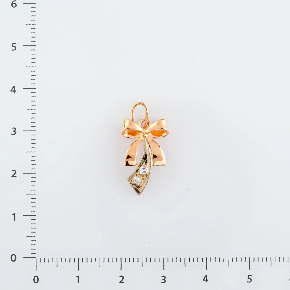 Подвес с бриллиантом из красного золота 585 пробы