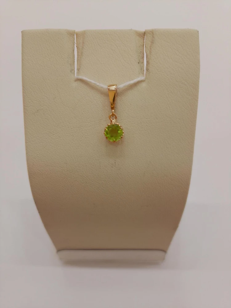 Подвес с хризолитом из красного золота 585 пробы