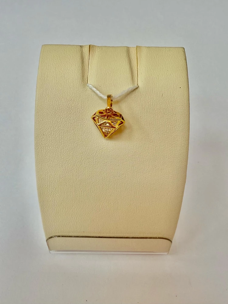 Подвес с фианитом из красного золота 585 пробы