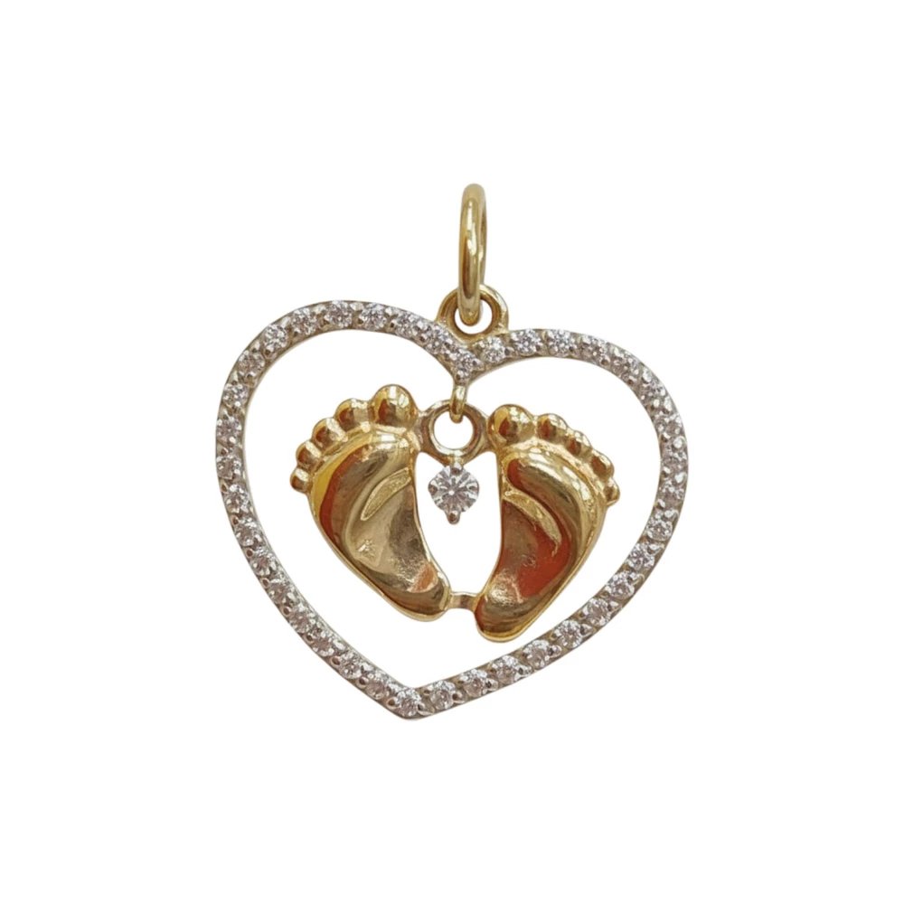 Подвес с фианитом из красного золота 585 пробы