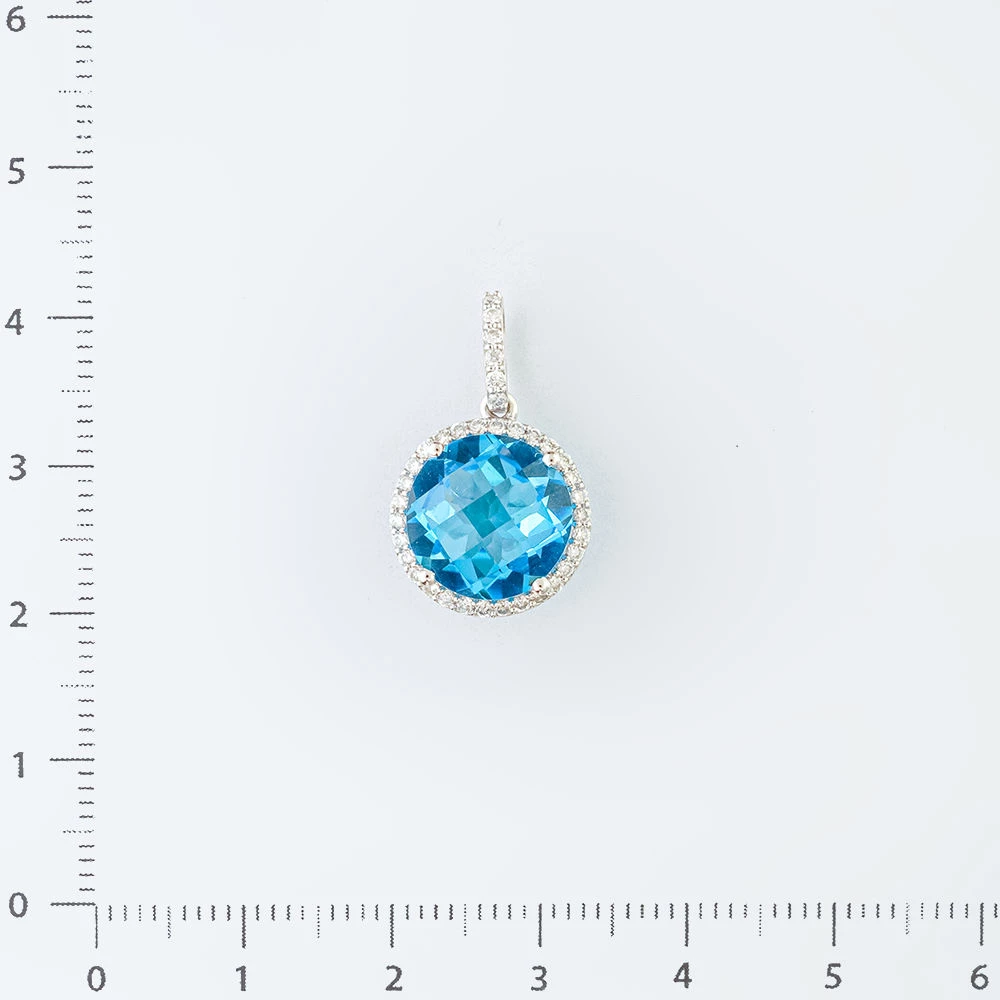 Подвес с топазом из белого золота 585 пробы