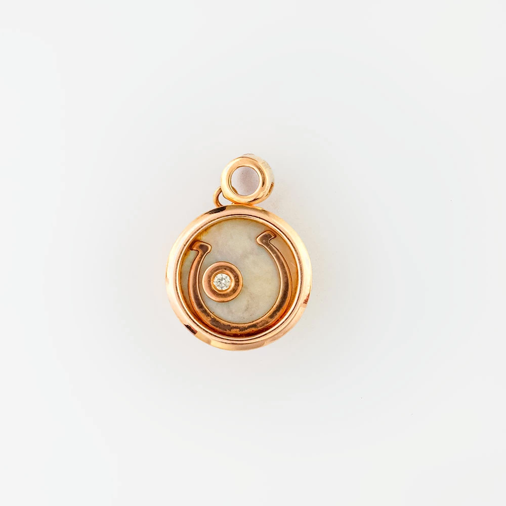 Подвес с перламутром из красного золота 585 пробы