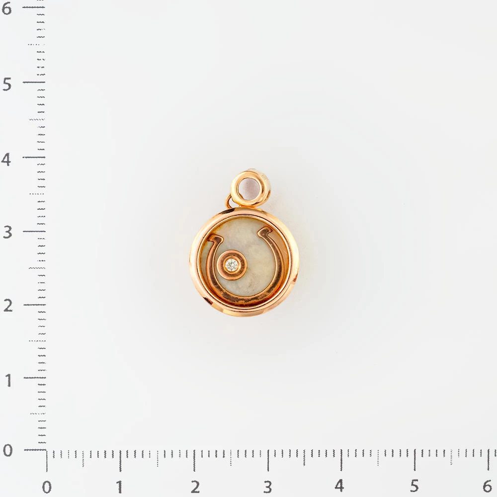 Подвес с перламутром из красного золота 585 пробы