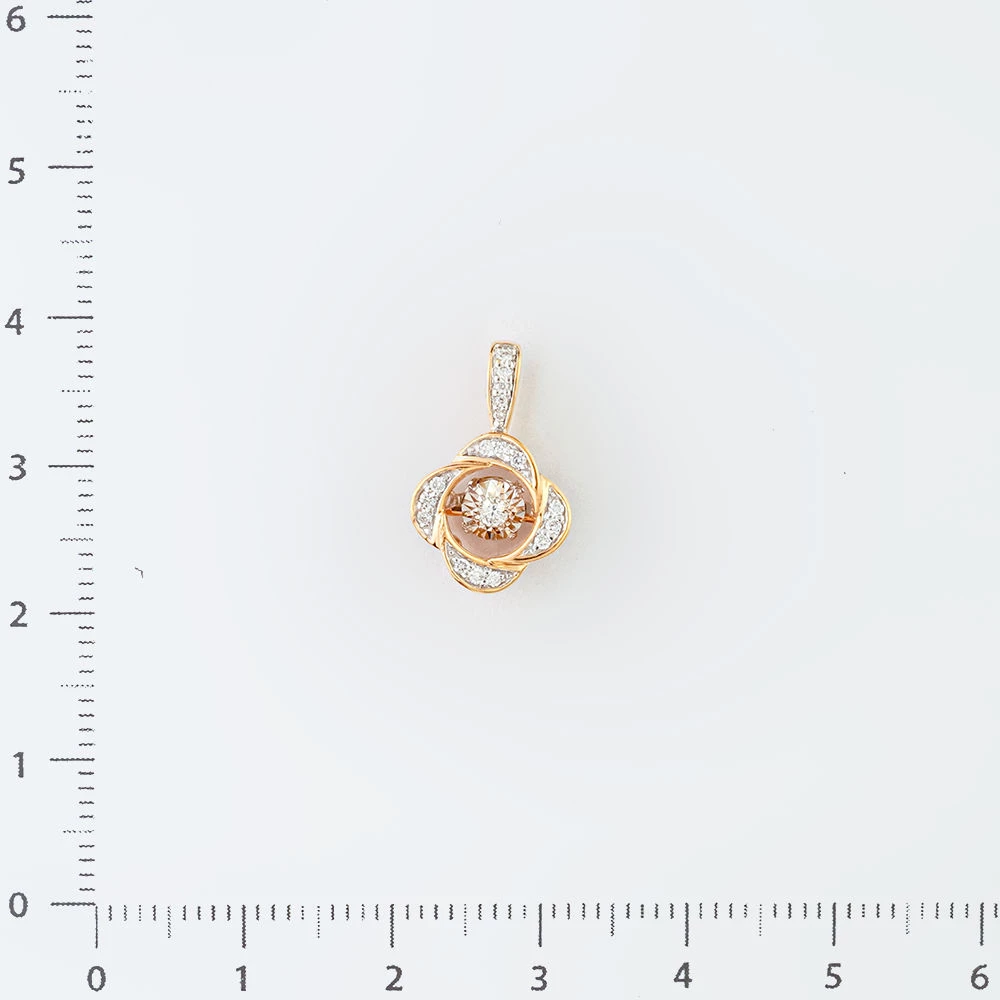 Подвес с бриллиантом из красного золота 585 пробы