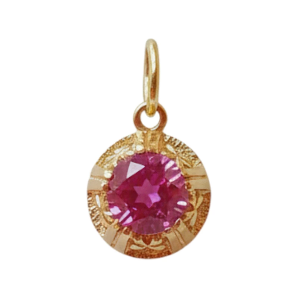 Подвес с фианитом из красного золота 583 пробы