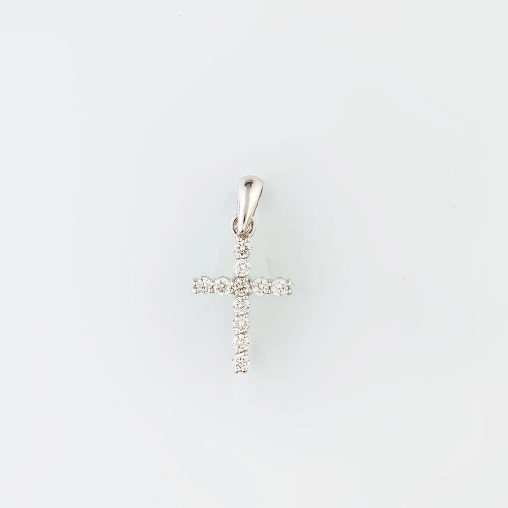 Подвес с бриллиантом из белого золота 585 пробы