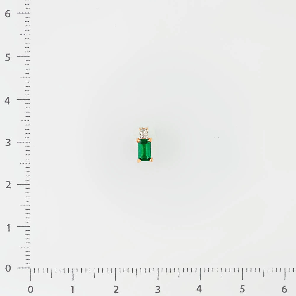 Подвес с изумрудом синтетическим из красного золота 585 пробы