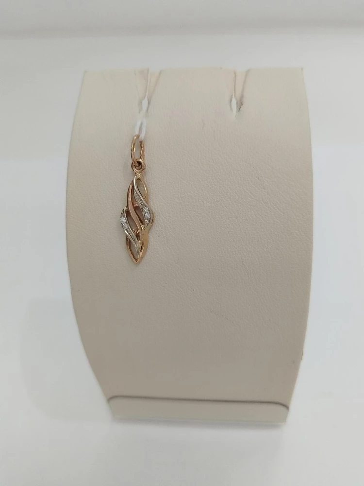 Подвес с бриллиантом из красного золота 585 пробы