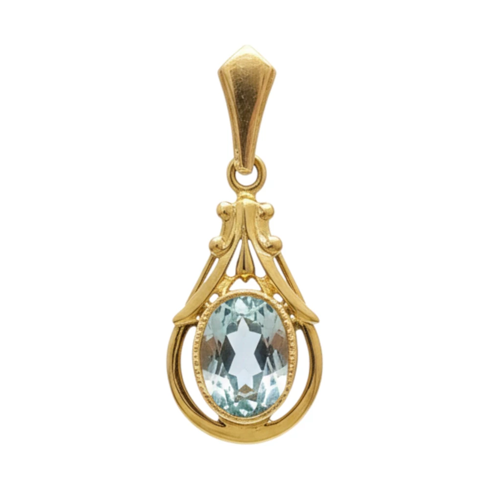 Подвес с фианитом из красного золота 583 пробы