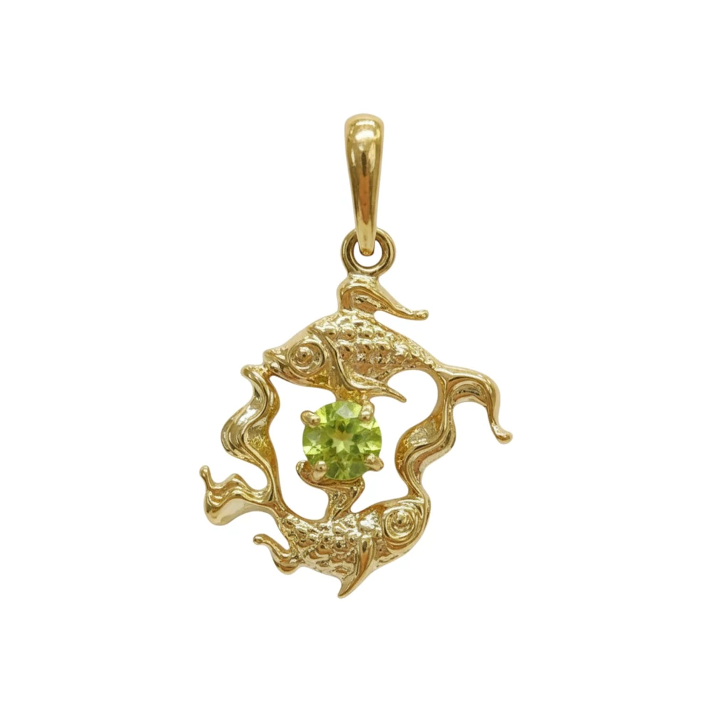 Подвес с фианитом из красного золота 585 пробы