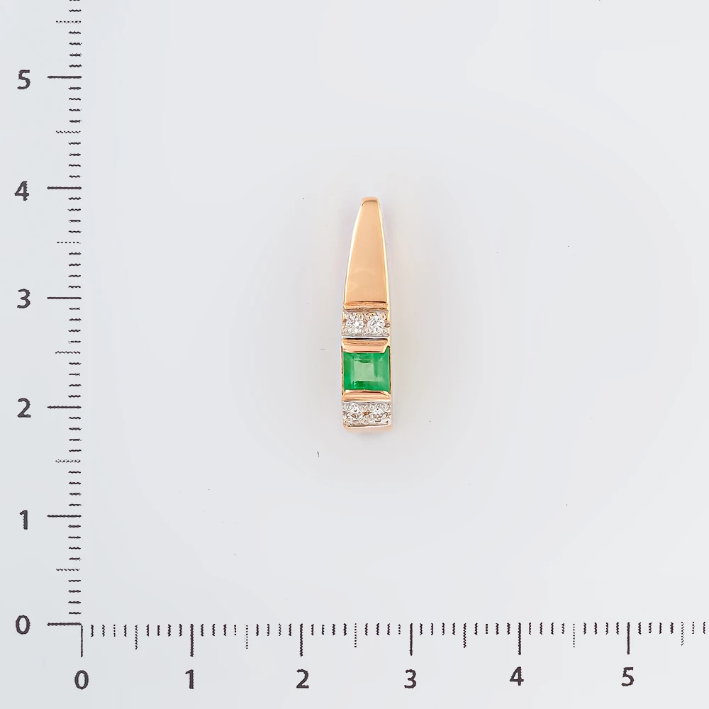 Подвес с изумрудом из красного золота 585 пробы