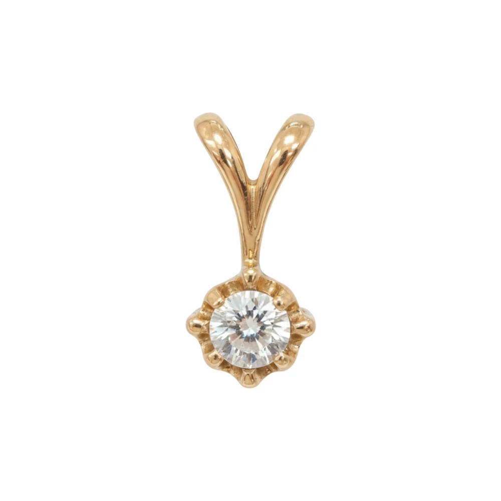 Подвес с фианитом из красного золота 585 пробы