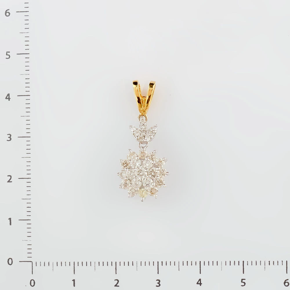 Подвес с бриллиантом из желтого золота 750 пробы