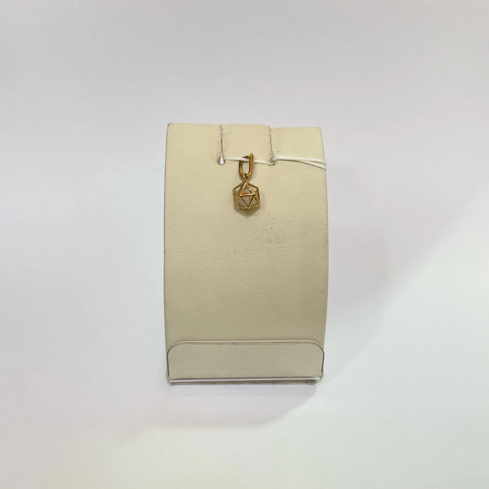 Подвес с фианитом из красного золота 585 пробы