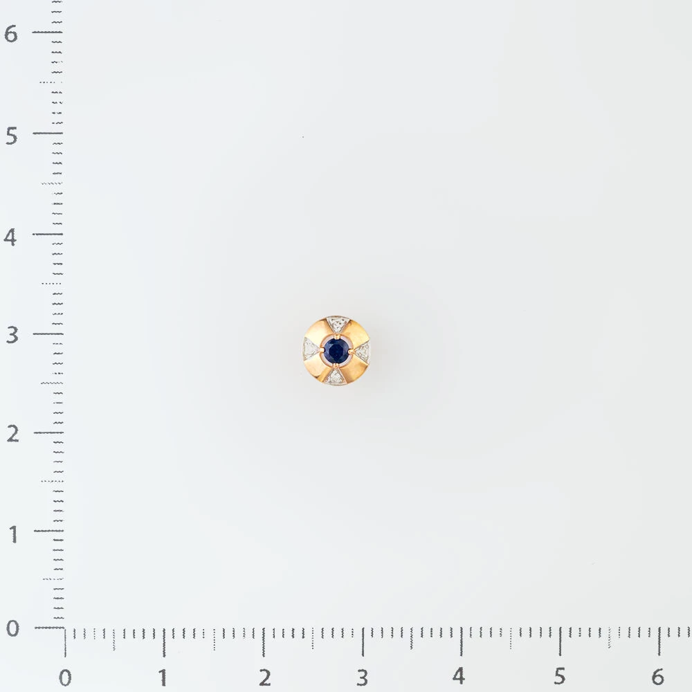 Подвес с сапфиром синтетическим из красного золота 585 пробы