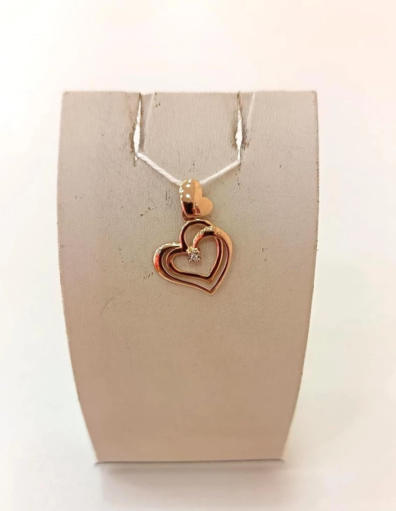 Подвес с бриллиантом из красного золота 585 пробы