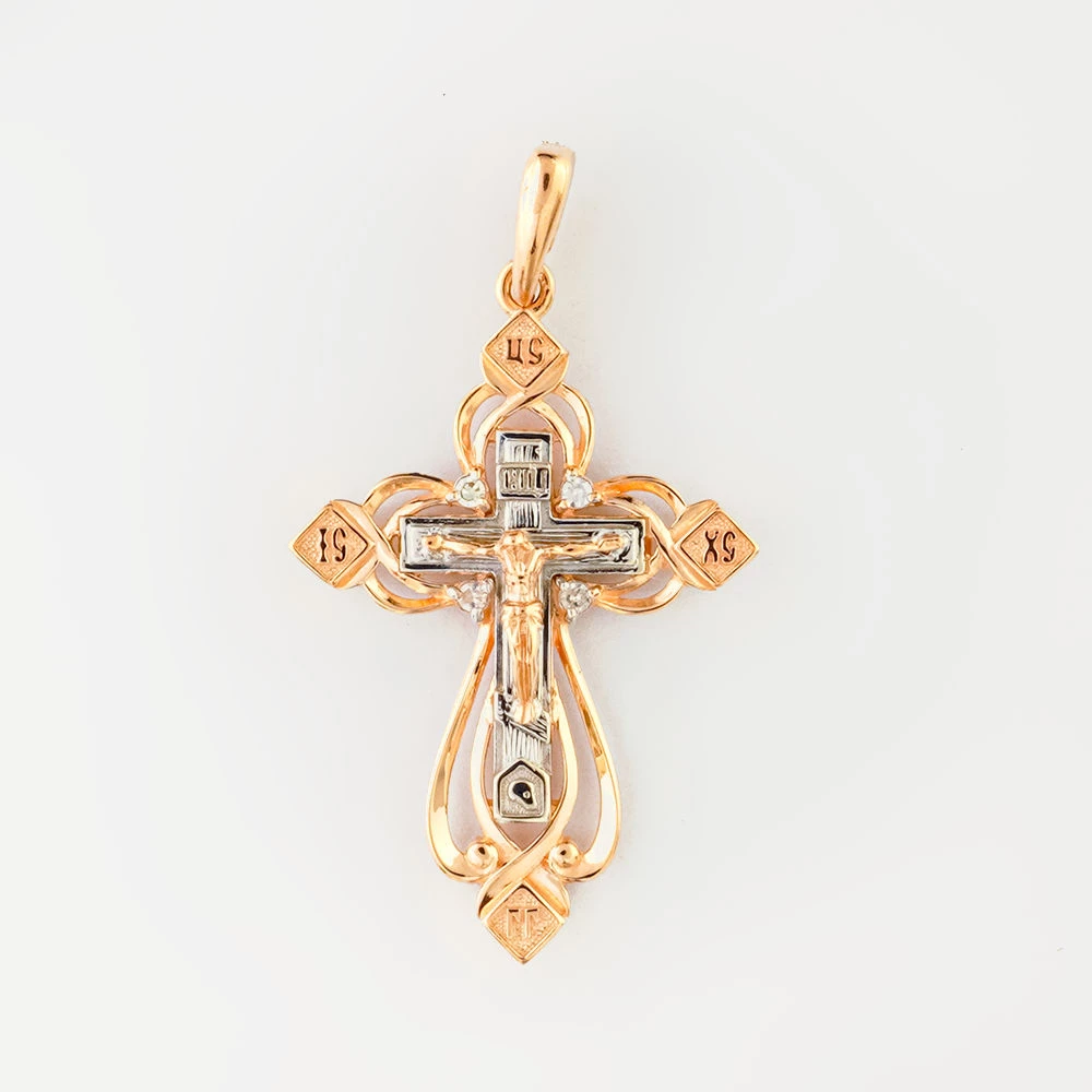 Подвес с бриллиантом из красного золота 585 пробы