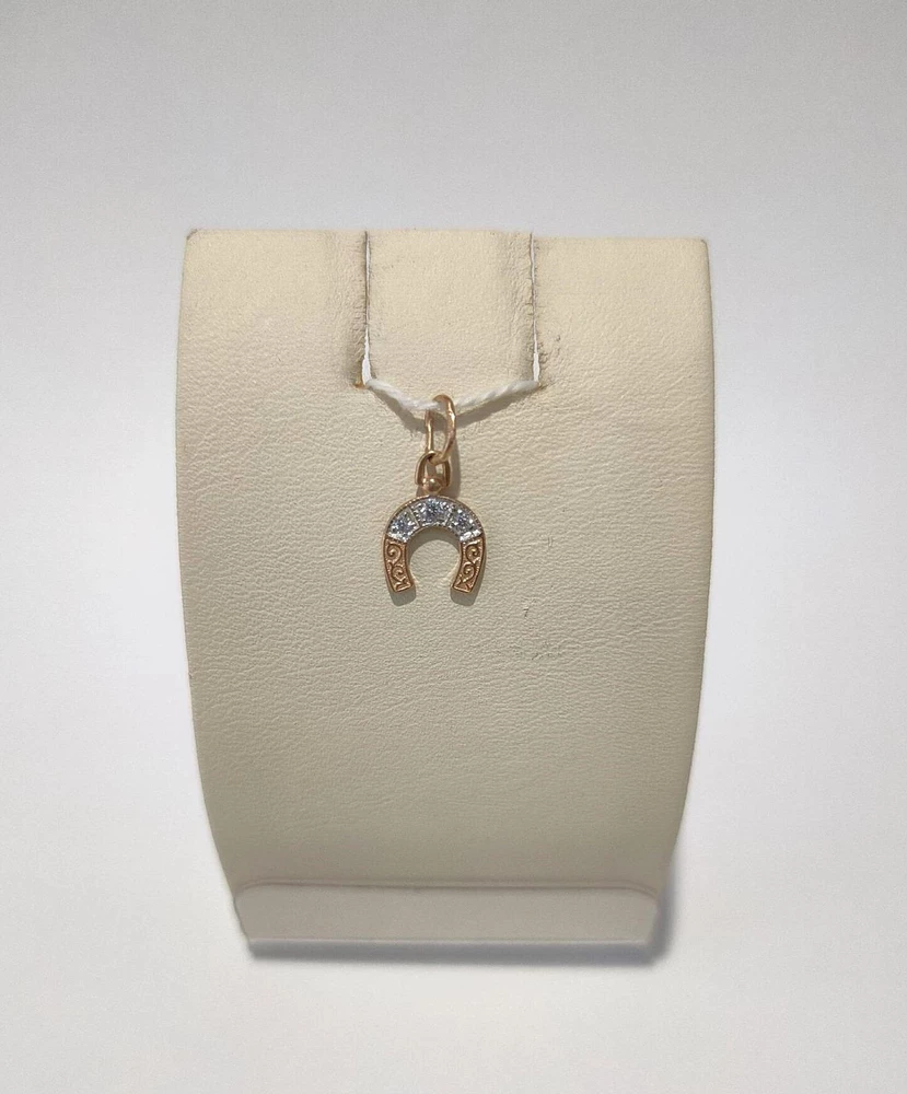 Подвес с фианитом из красного золота 585 пробы