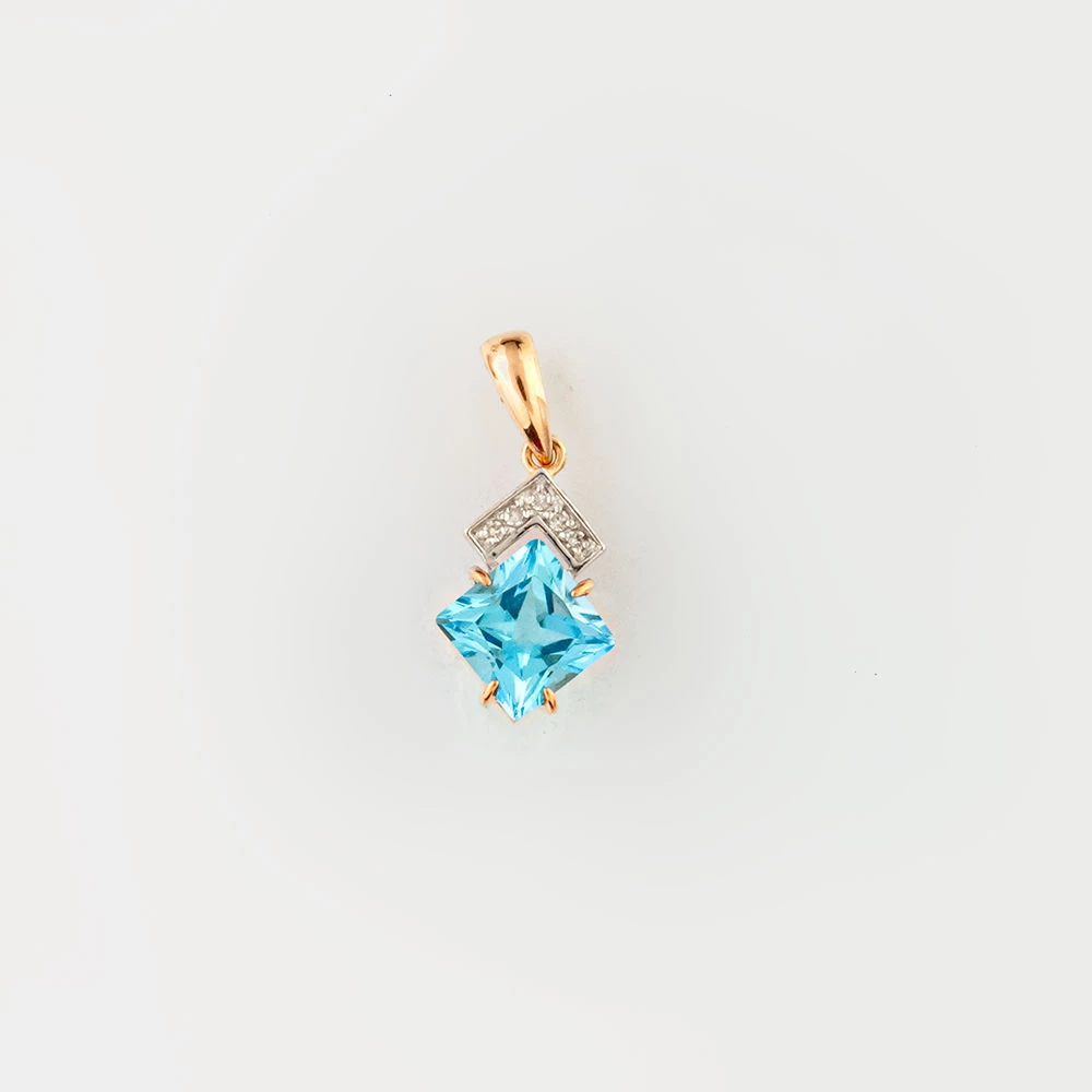 Подвес с топазом из красного золота 585 пробы