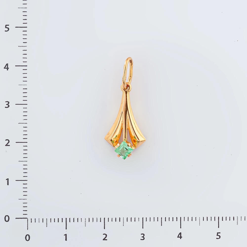 Подвес с изумрудом из красного золота 585 пробы