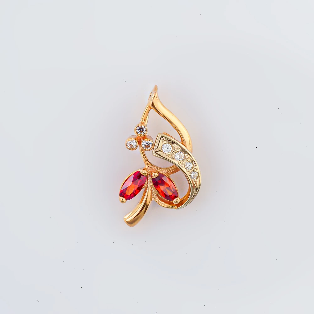 Подвес с гранатом из красного золота 585 пробы