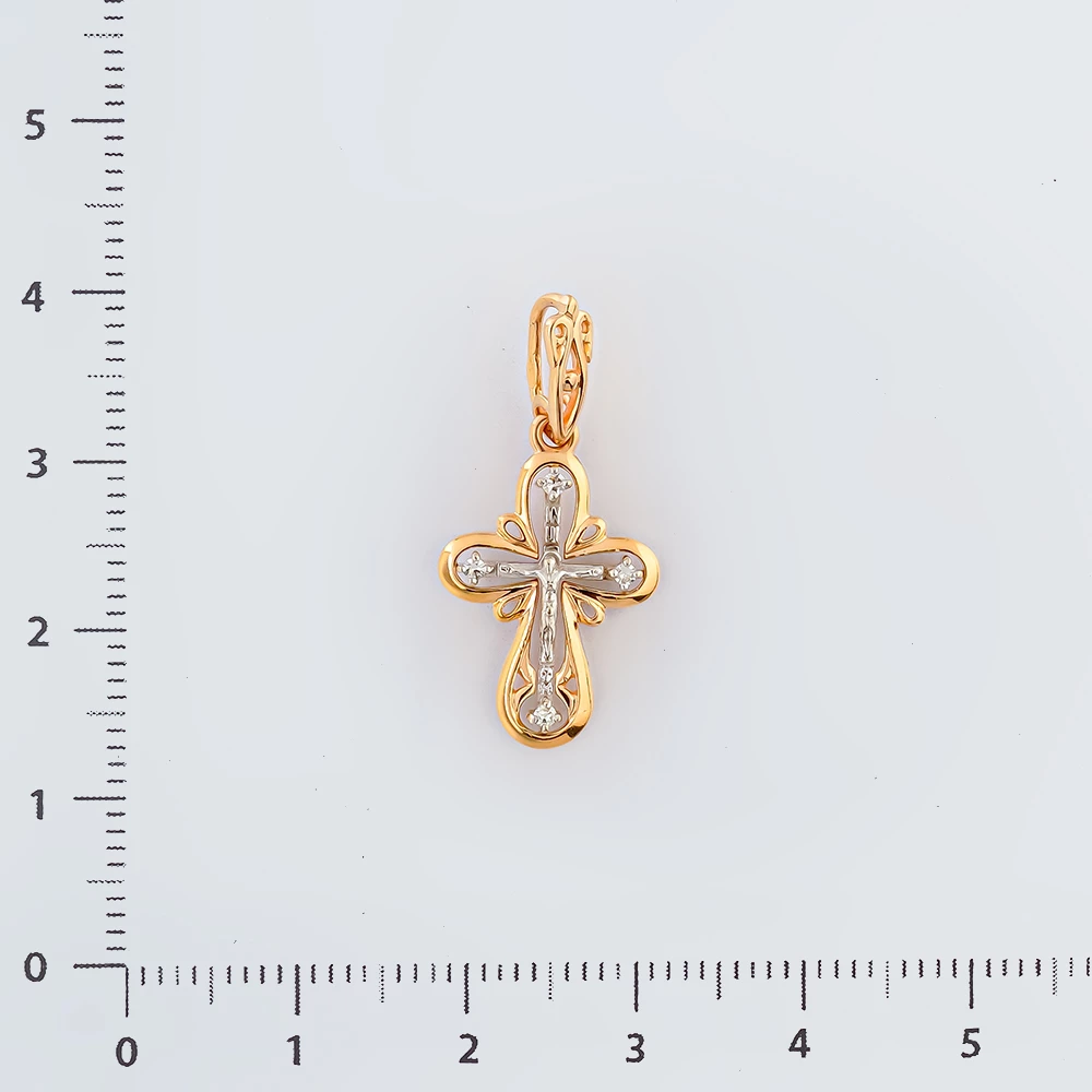 Подвес с бриллиантом из красного золота 585 пробы