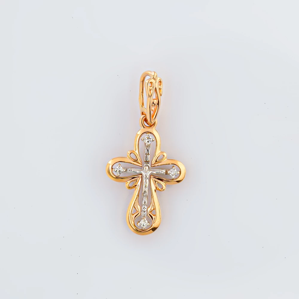 Подвес с бриллиантом из красного золота 585 пробы