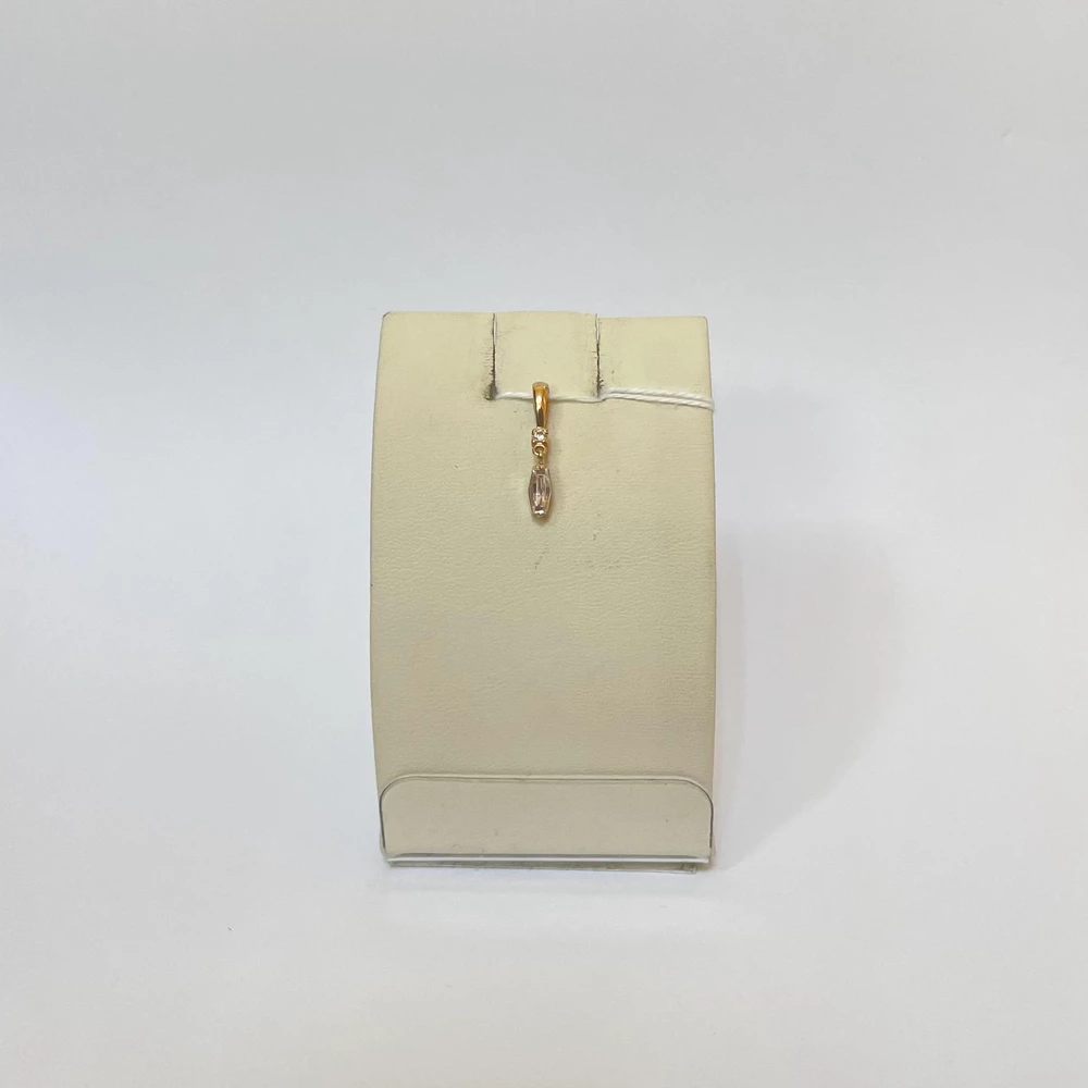 Подвес с фианитом из красного золота 585 пробы