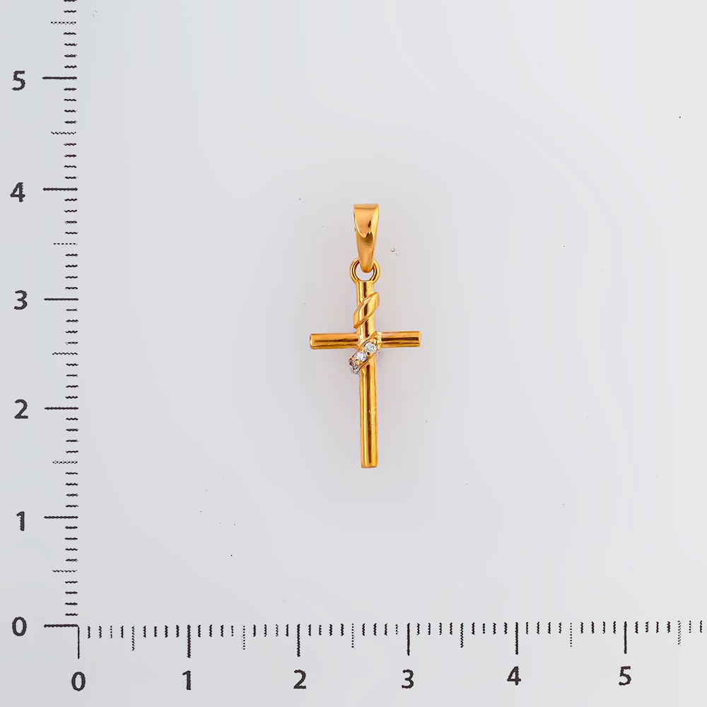 Подвес с бриллиантом из красного золота 585 пробы