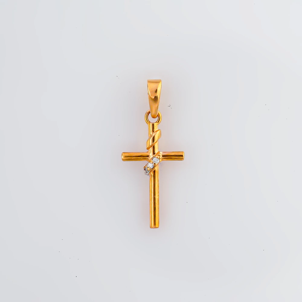 Подвес с бриллиантом из красного золота 585 пробы