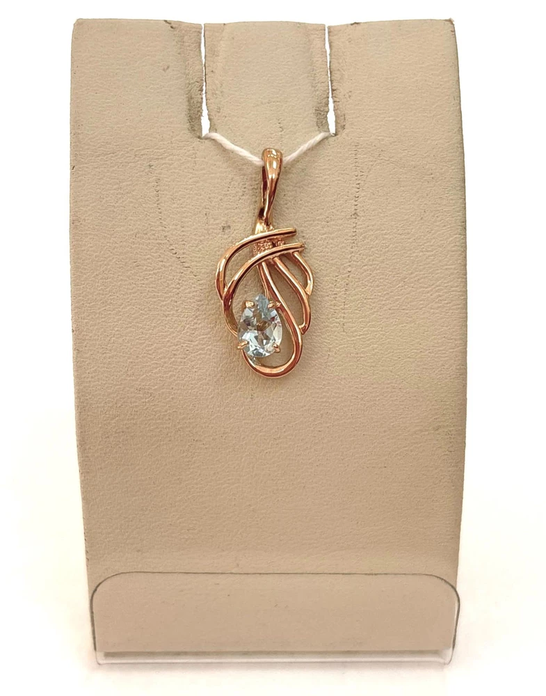 Подвес с топазом из красного золота 585 пробы