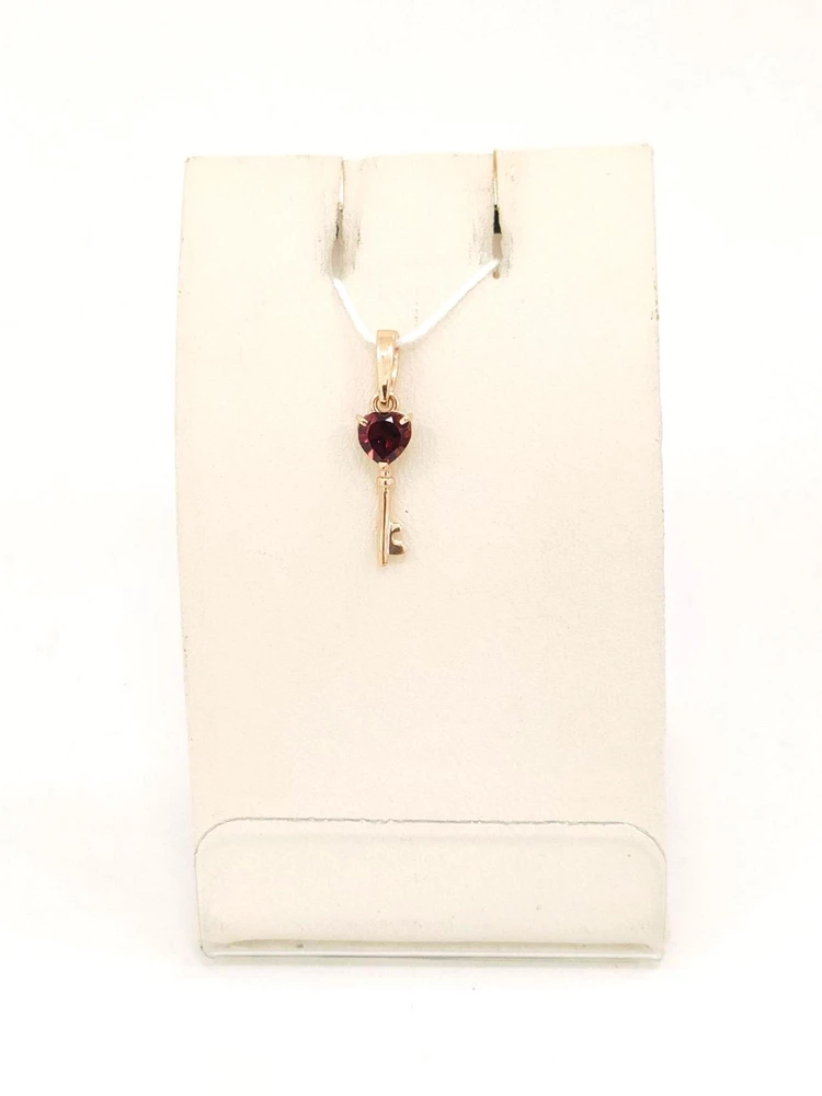 Подвес с гранатом из красного золота 585 пробы