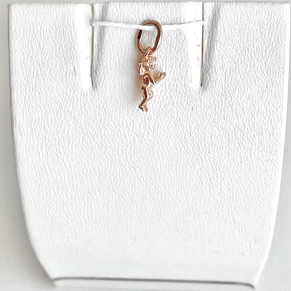 Подвес с фианитом из красного золота 585 пробы