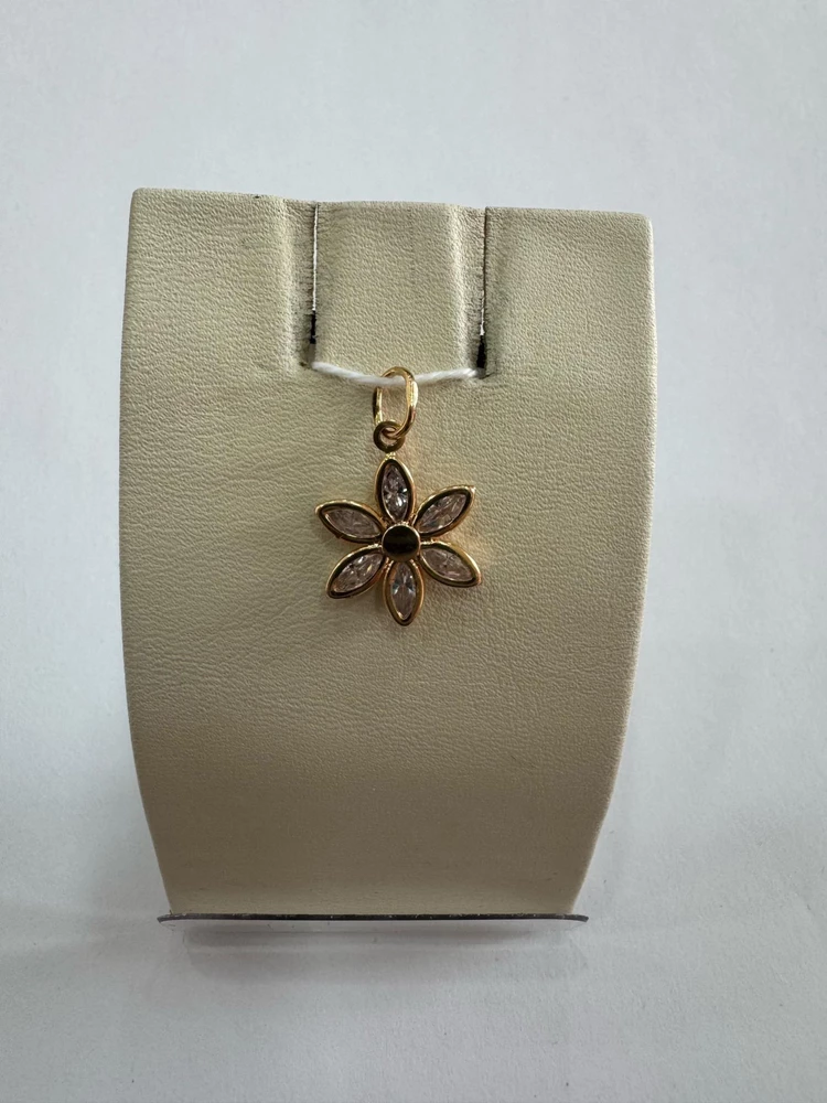 Подвес с фианитом из красного золота 585 пробы