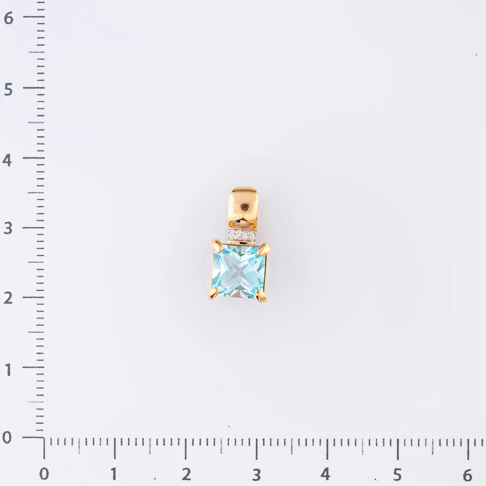 Подвес с топазом из красного золота 585 пробы