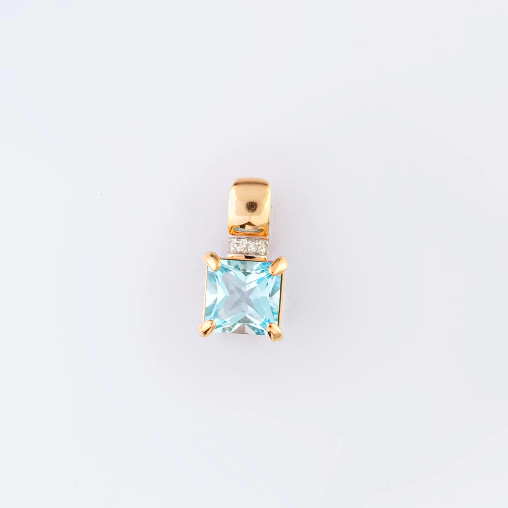 Подвес с топазом из красного золота 585 пробы