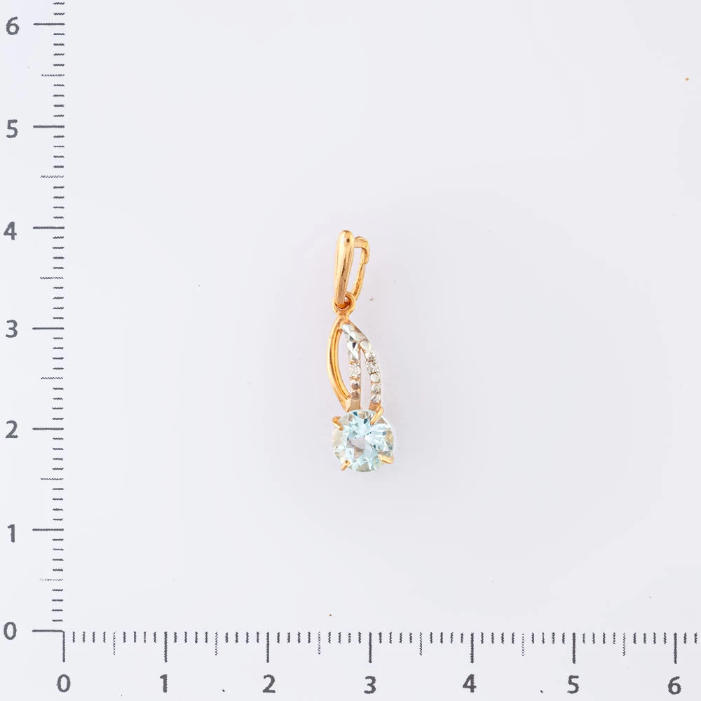 Подвес с топазом из красного золота 585 пробы