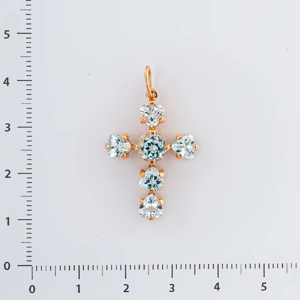 Подвес с топазом из красного золота 585 пробы