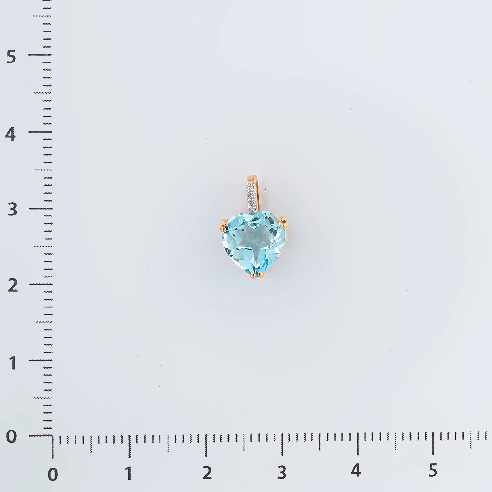 Подвес с топазом из красного золота 585 пробы