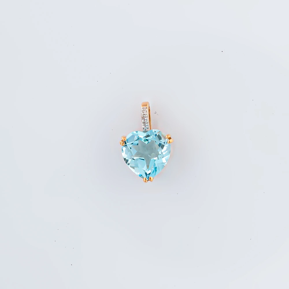 Подвес с топазом из красного золота 585 пробы