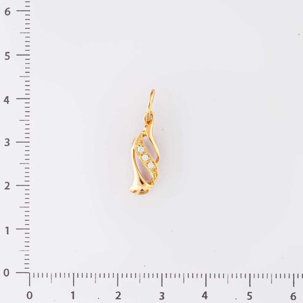 Подвес с бриллиантом из красного золота 585 пробы