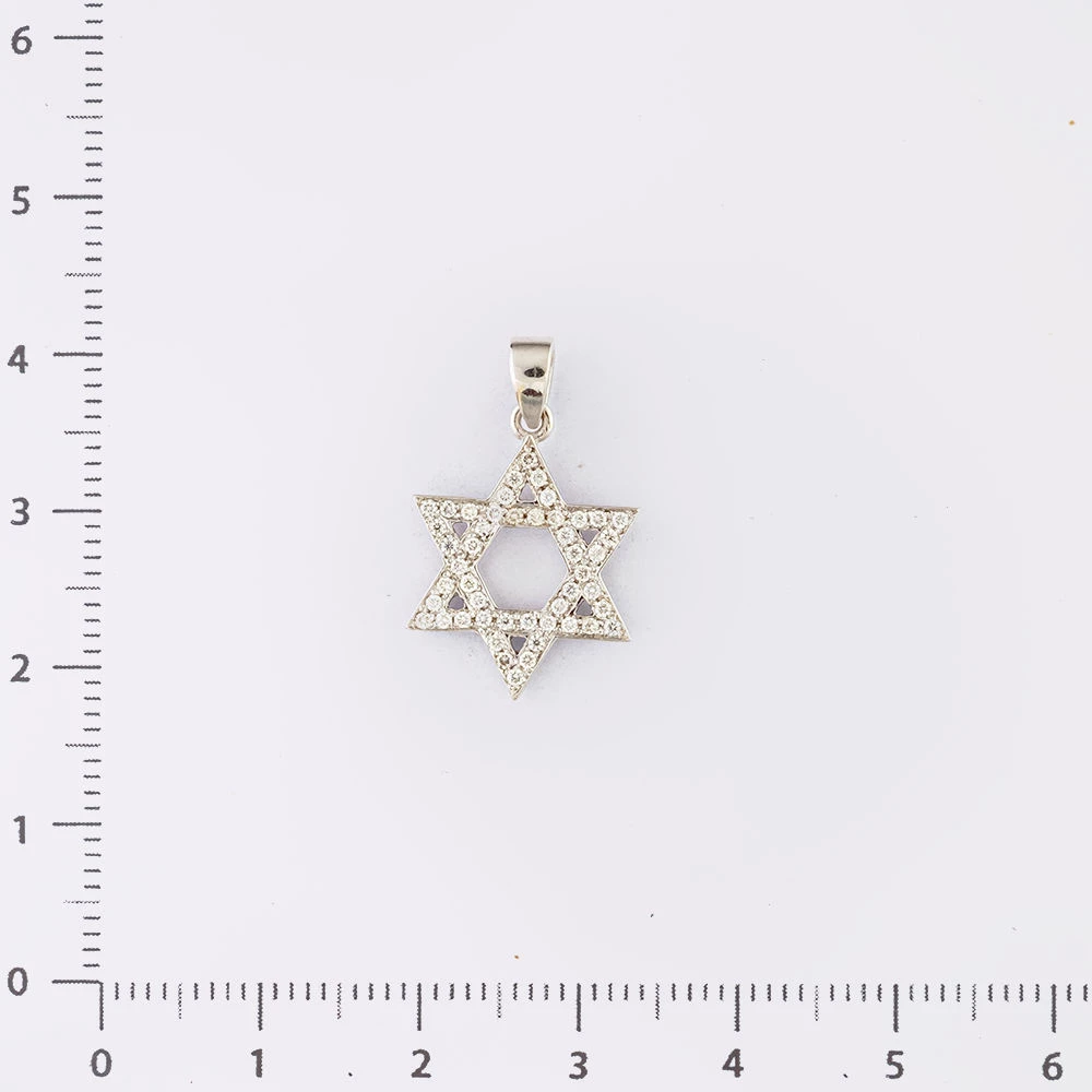 Подвес с бриллиантом из белого золота 585 пробы