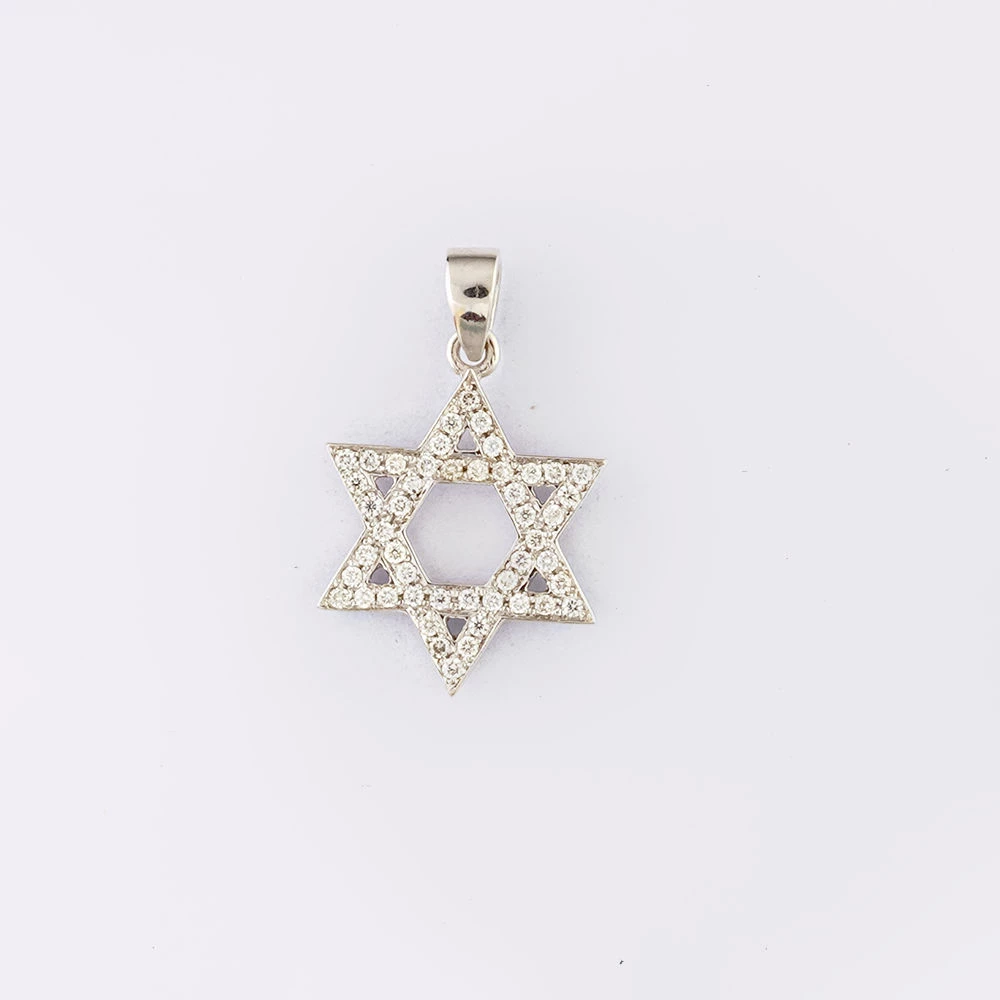 Подвес с бриллиантом из белого золота 585 пробы