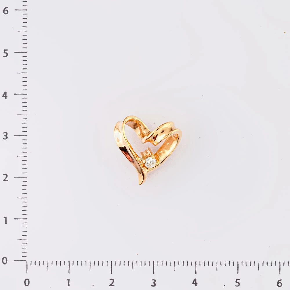 Подвес с бриллиантом из красного золота 585 пробы