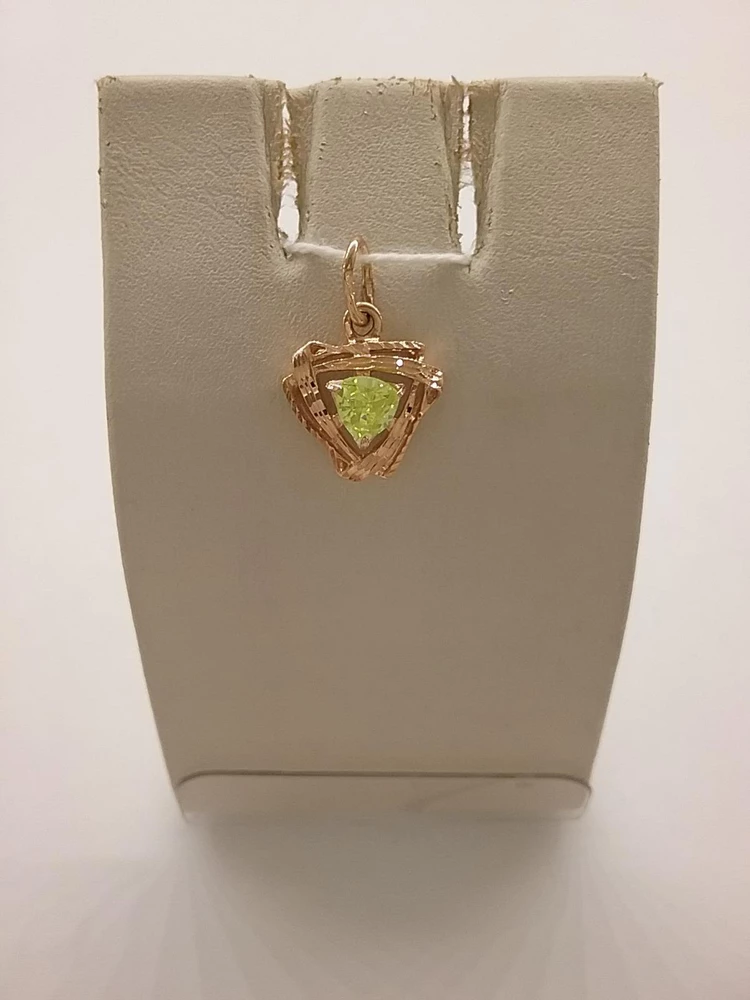 Подвес с фианитом из красного золота 585 пробы