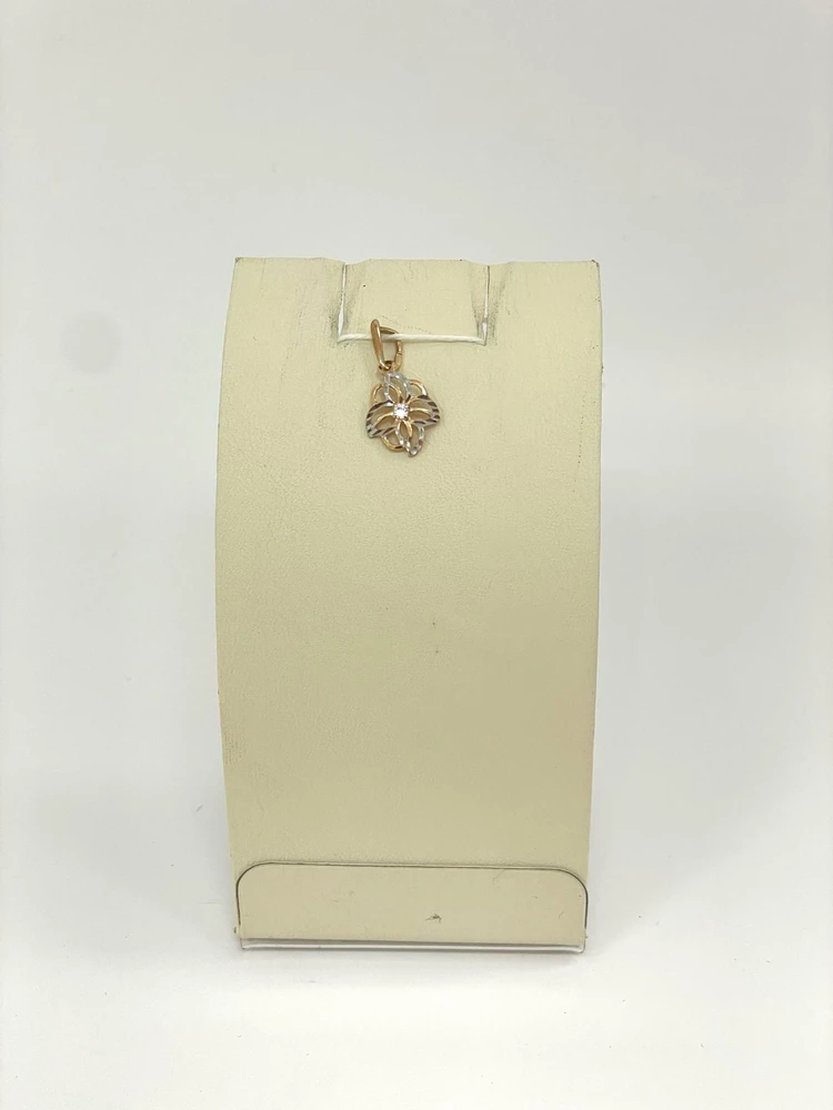 Подвес с фианитом из красного золота 585 пробы