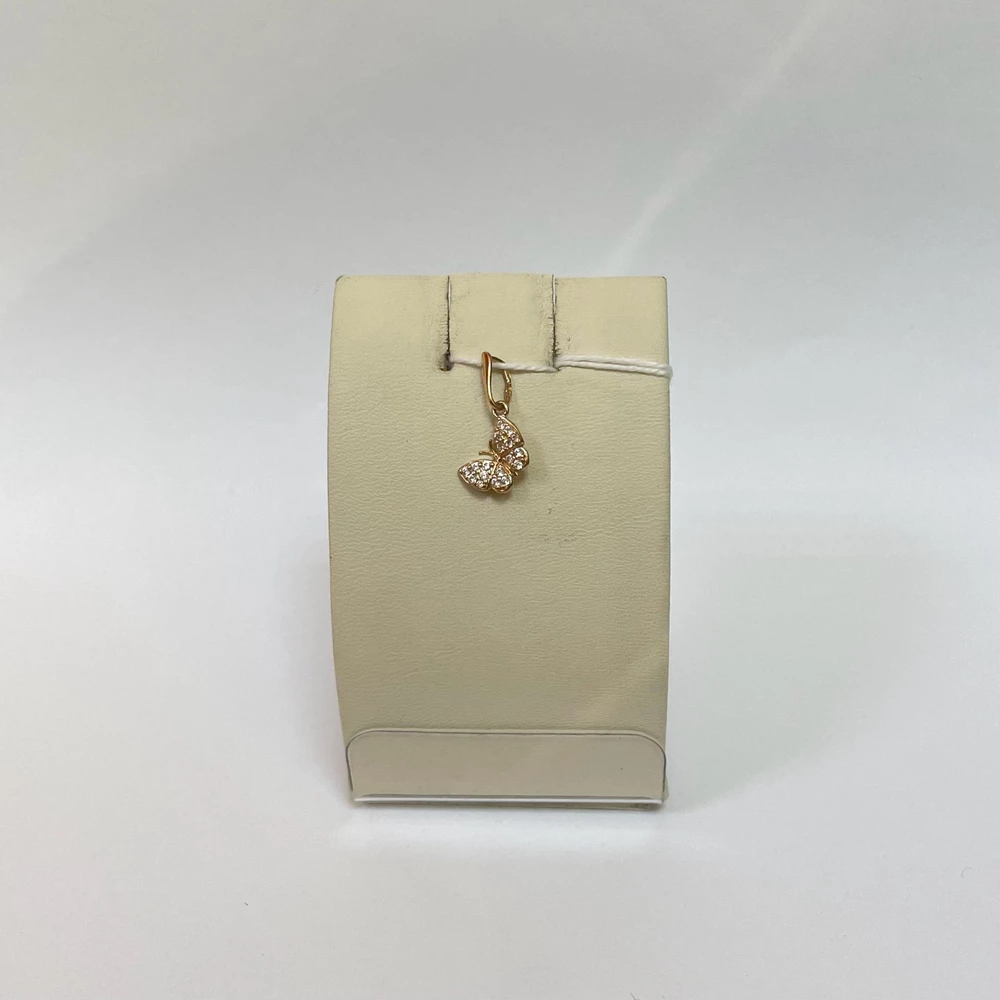 Подвес с фианитом из красного золота 585 пробы